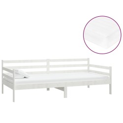 vidaXL Sofá cama con colchón madera de pino maciza blanco 90x200 cm
