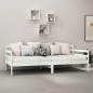 vidaXL Sofá cama con colchón madera de pino maciza blanco 90x200 cm vidaXL Sofá cama con colchón madera de pino maciza blanco 90x200 cm