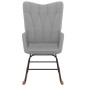 vidaXL Silla mecedora con reposapiés tela gris claro vidaXL Silla mecedora con reposapiés tela gris claro