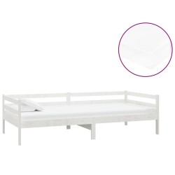 vidaXL Sofá cama con colchón madera de pino maciza blanco 90x200 cm