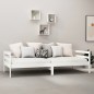 vidaXL Sofá cama con colchón madera de pino maciza blanco 90x200 cm vidaXL Sofá cama con colchón madera de pino maciza blanco 90x200 cm