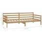 vidaXL Sofá cama y colchón madera pino maciza marrón miel 90x200 cm