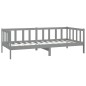 vidaXL Sofá cama con colchón madera de pino maciza gris 90x200 cm vidaXL Sofá cama con colchón madera de pino maciza gris 90x200 cm