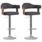 vidaXL Taburetes de bar 2 unidades madera curvada gris oscuro y tela vidaXL Taburetes de bar 2 unidades madera curvada gris oscuro y tela