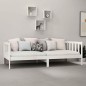vidaXL Sofá cama con colchón madera de pino maciza blanco 90x200 cm vidaXL Sofá cama con colchón madera de pino maciza blanco 90x200 cm