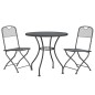 vidaXL Set de comedor de jardín 3 pzas malla metal expandido antracita vidaXL Set de comedor de jardín 3 pzas malla metal expandido antracita