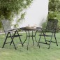 vidaXL Set de comedor de jardín 3 pzas malla metal expandido antracita