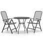 vidaXL Set de comedor de jardín 3 pzas malla metal expandido antracita