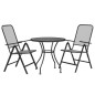 vidaXL Set de comedor de jardín 3 pzas malla metal expandido antracita