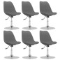 vidaXL Sillas de comedor giratorias 6 unidades tela gris claro