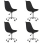 vidaXL Sillas de comedor giratorias 4 unidades tela negro