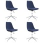 vidaXL Sillas de comedor giratorias 4 unidades tela azul vidaXL Sillas de comedor giratorias 4 unidades tela azul