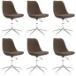 vidaXL Sillas de comedor giratorias 6 unidades tela marrón vidaXL Sillas de comedor giratorias 6 unidades tela marrón