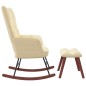 vidaXL Silla mecedora con reposapiés terciopelo crema vidaXL Silla mecedora con reposapiés terciopelo crema