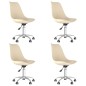 vidaXL Sillas de comedor giratorias 4 unidades tela crema