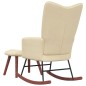 vidaXL Silla mecedora con reposapiés terciopelo crema vidaXL Silla mecedora con reposapiés terciopelo crema