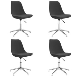 vidaXL Sillas de comedor giratorias 4 unidades tela gris oscuro