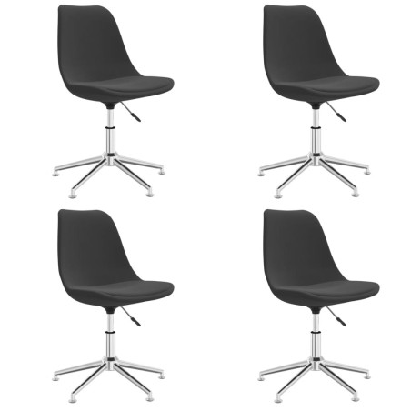 vidaXL Sillas de comedor giratorias 4 unidades tela gris oscuro