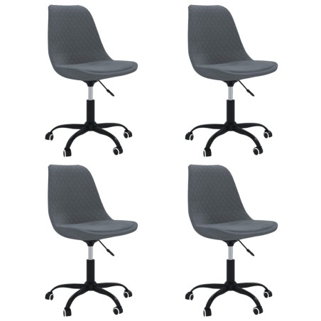 vidaXL Sillas de comedor giratorias 4 unidades tela gris oscuro
