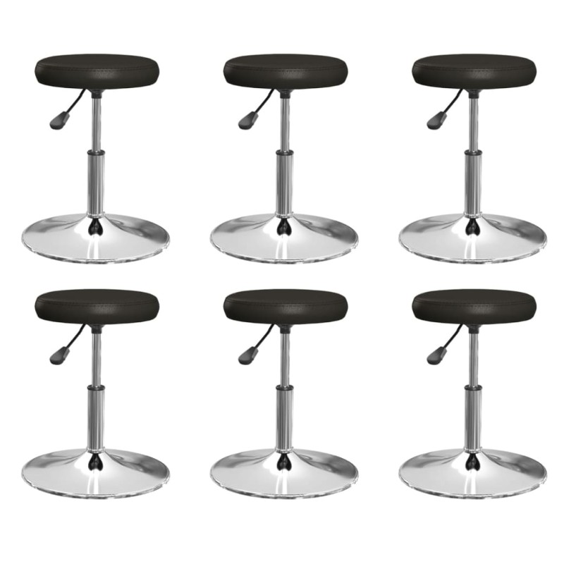 vidaXL Sillas de comedor 6 unidades cuero sintético negro