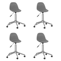vidaXL Sillas de comedor giratorias 4 unidades tela gris claro