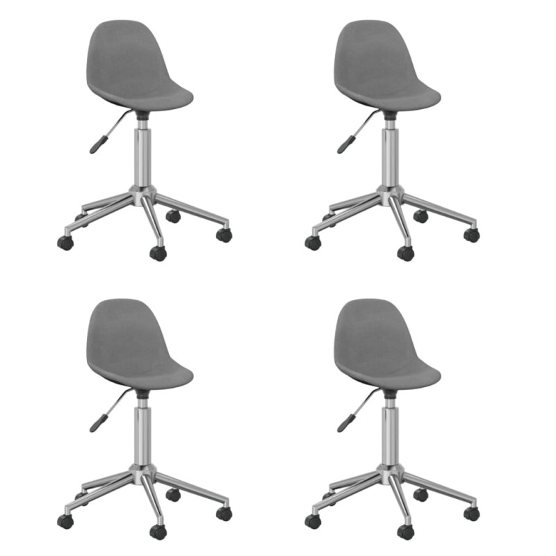 vidaXL Sillas de comedor giratorias 4 unidades tela gris claro vidaXL Sillas de comedor giratorias 4 unidades tela gris claro