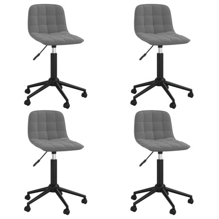 vidaXL Sillas de comedor giratorias 4 unidades terciopelo gris oscuro