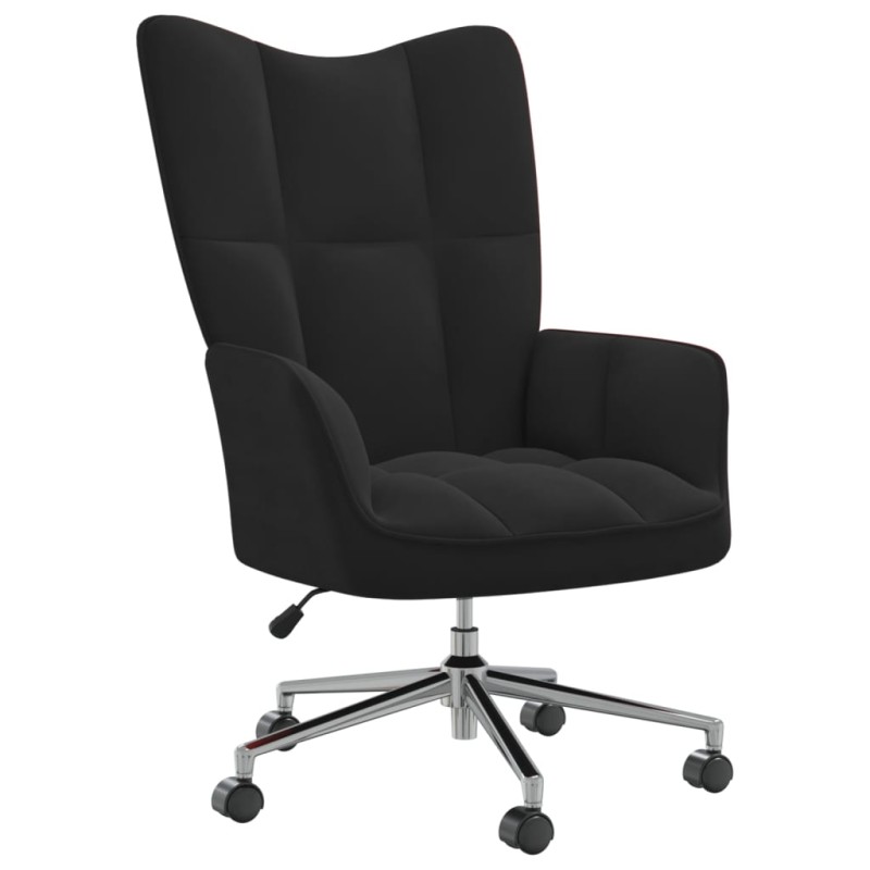 vidaXL Silla de relajación de terciopelo negro