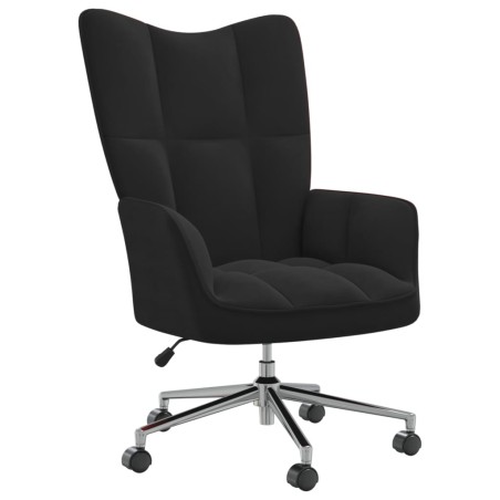 vidaXL Silla de relajación de terciopelo negro