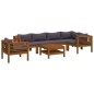 vidaXL Muebles de jardín 7 pzas cojines madera maciza de acacia vidaXL Muebles de jardín 7 pzas cojines madera maciza de acacia