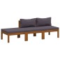 vidaXL Muebles de jardín 3 pzas cojines madera maciza de acacia vidaXL Muebles de jardín 3 pzas cojines madera maciza de acacia