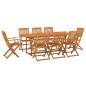 vidaXL Set de comedor de jardín 9 piezas madera maciza de acacia
