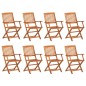 vidaXL Set de comedor de jardín 9 piezas madera maciza de acacia