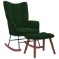 vidaXL Silla mecedora con reposapiés terciopelo verde oscuro vidaXL Silla mecedora con reposapiés terciopelo verde oscuro
