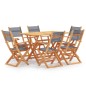 vidaXL Set de comedor para jardín 7 pzas madera maciza eucalipto gris vidaXL Set de comedor para jardín 7 pzas madera maciza eucalipto gris