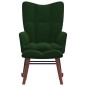 vidaXL Silla mecedora con reposapiés terciopelo verde oscuro vidaXL Silla mecedora con reposapiés terciopelo verde oscuro