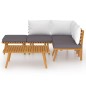 vidaXL Muebles de jardín 5 piezas con cojines madera maciza de acacia vidaXL Muebles de jardín 5 piezas con cojines madera maciza de acacia