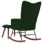 vidaXL Silla mecedora con reposapiés terciopelo verde oscuro vidaXL Silla mecedora con reposapiés terciopelo verde oscuro