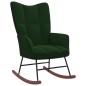 vidaXL Silla mecedora con reposapiés terciopelo verde oscuro vidaXL Silla mecedora con reposapiés terciopelo verde oscuro
