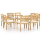 vidaXL Sillas Batavia con cojines 8 unidades madera maciza de teca vidaXL Sillas Batavia con cojines 8 unidades madera maciza de teca