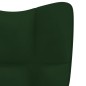 vidaXL Silla mecedora con reposapiés terciopelo verde oscuro vidaXL Silla mecedora con reposapiés terciopelo verde oscuro