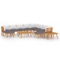 vidaXL Juego muebles de jardín y cojines 12 pzas madera maciza acacia vidaXL Juego muebles de jardín y cojines 12 pzas madera maciza acacia