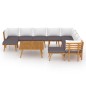vidaXL Juego muebles de jardín y cojines 12 pzas madera maciza acacia vidaXL Juego muebles de jardín y cojines 12 pzas madera maciza acacia