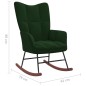 vidaXL Silla mecedora con reposapiés terciopelo verde oscuro vidaXL Silla mecedora con reposapiés terciopelo verde oscuro
