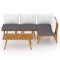 vidaXL Muebles de jardín 5 piezas con cojines madera maciza de acacia vidaXL Muebles de jardín 5 piezas con cojines madera maciza de acacia