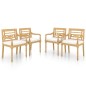 vidaXL Sillas Batavia con cojines 4 unidades madera maciza de teca vidaXL Sillas Batavia con cojines 4 unidades madera maciza de teca