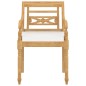 vidaXL Sillas Batavia con cojines 4 unidades madera maciza de teca vidaXL Sillas Batavia con cojines 4 unidades madera maciza de teca