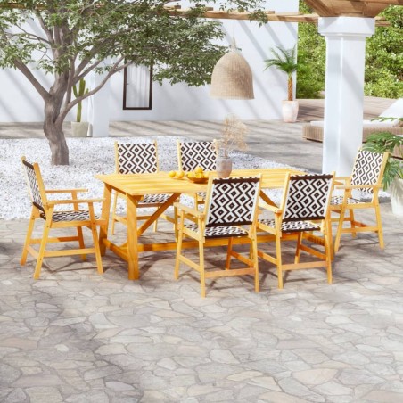 vidaXL Juego de comedor para jardín 7 piezas madera maciza de acacia