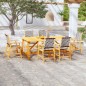 vidaXL Juego de comedor para jardín 7 piezas madera maciza de acacia vidaXL Juego de comedor para jardín 7 piezas madera maciza de acacia