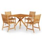 vidaXL Juego de comedor de jardín 5 piezas madera maciza de acacia vidaXL Juego de comedor de jardín 5 piezas madera maciza de acacia